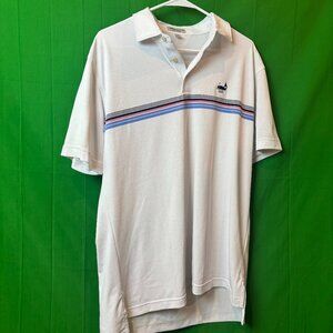 Peter Millar White Summer Comfort Polo 1891 Whale — Size M